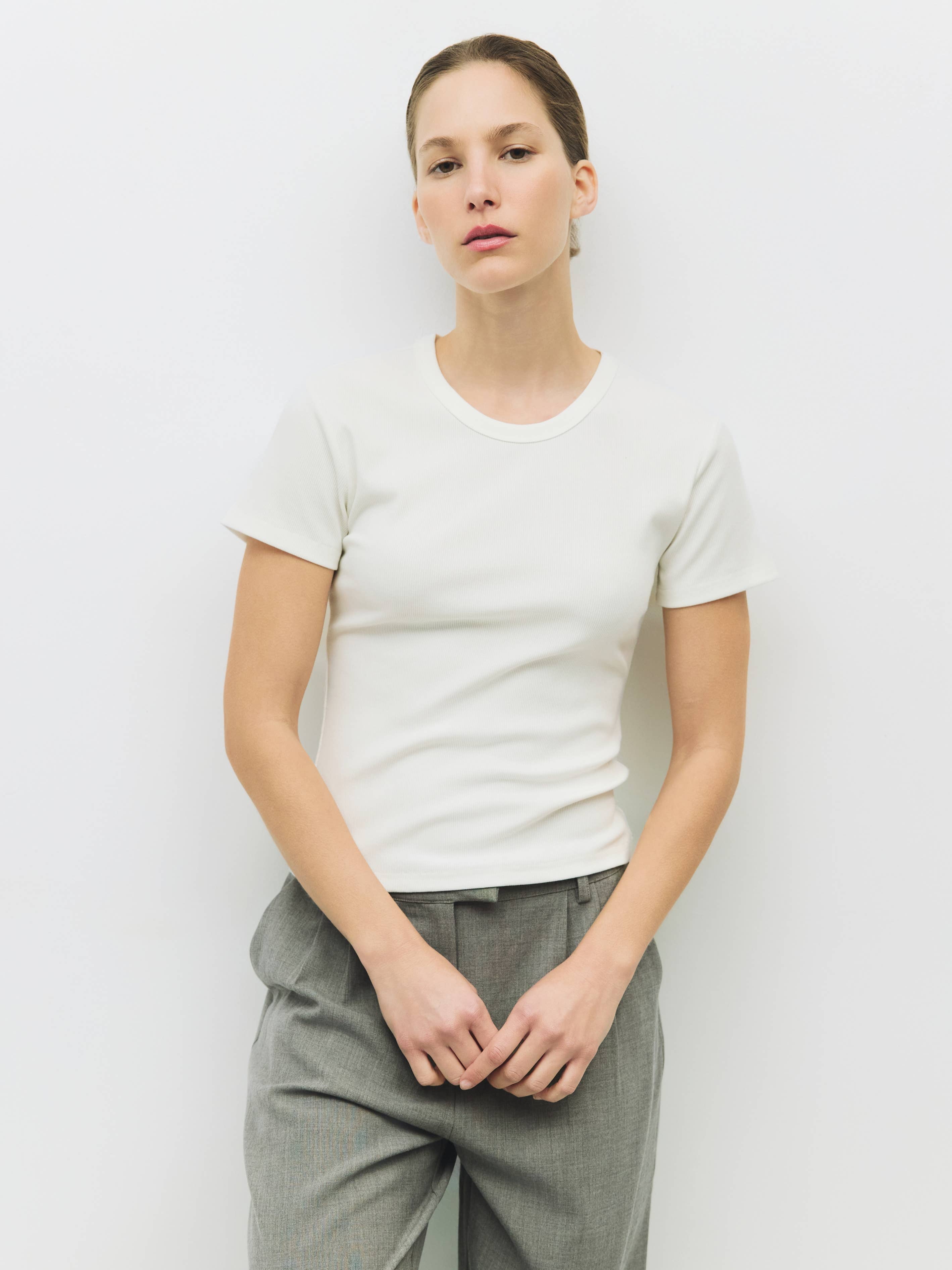 MOD REF - Wholesale T-Shirt - Women's - The Miller Top | Ribbed Short-Sleeve T-Shirt15