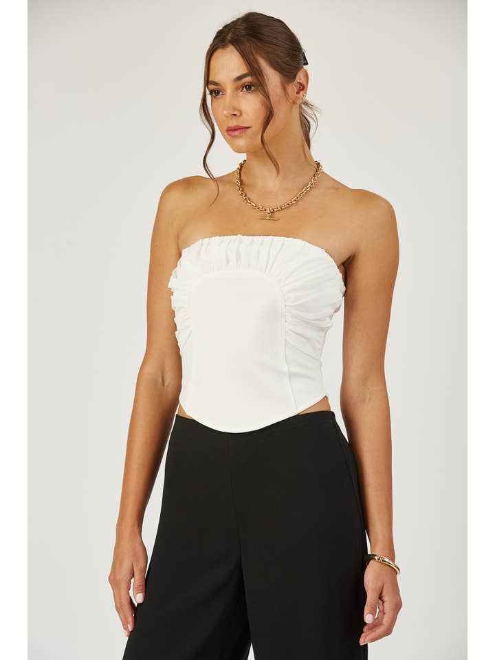Isla Maude - Wholesale Blouse - Women's - Jenny strapless ruching top3