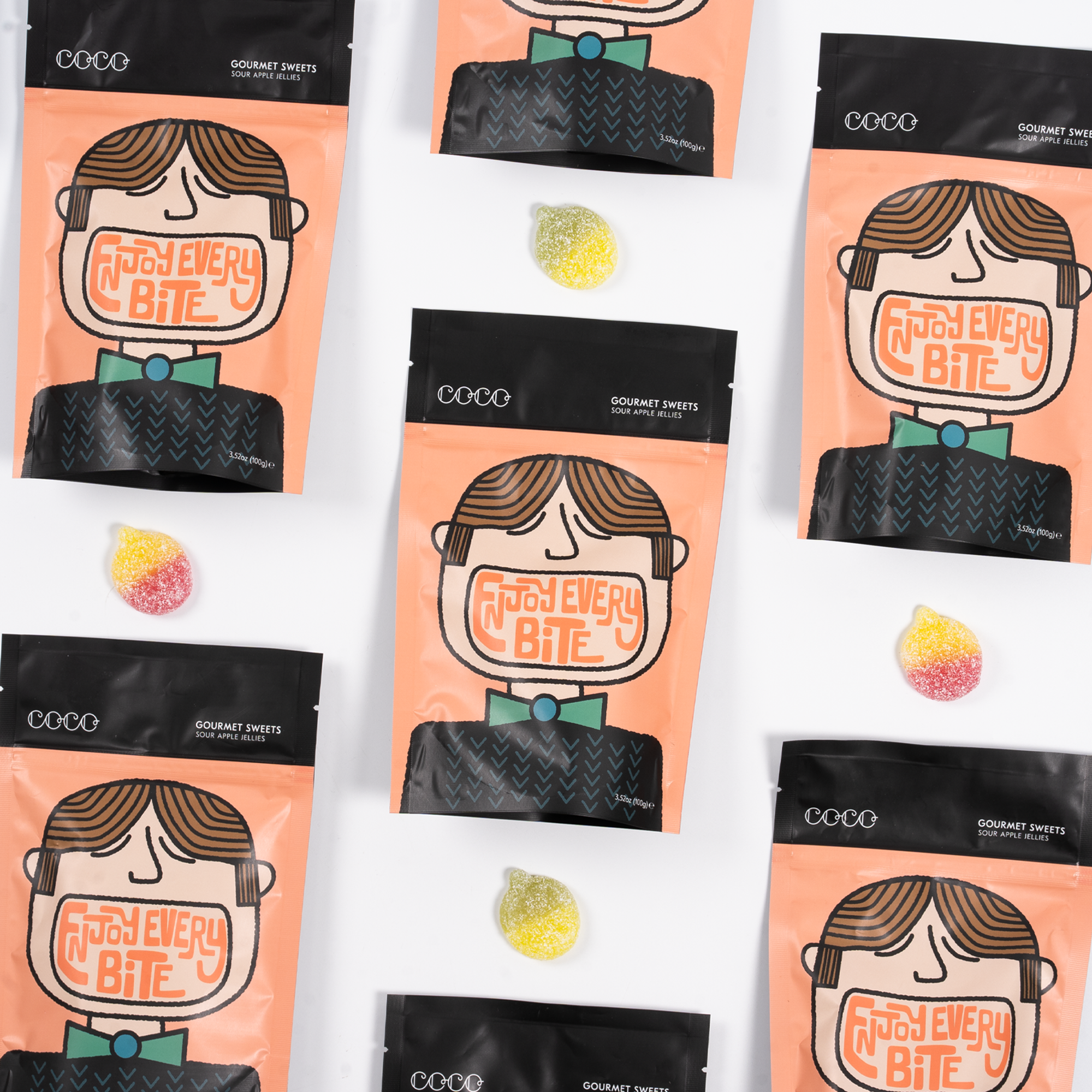 COCO Chocolatier [No duties when shipping to US!] - Wholesale Gummy - Sour Apple Sweets 100G (Pack of 12)4