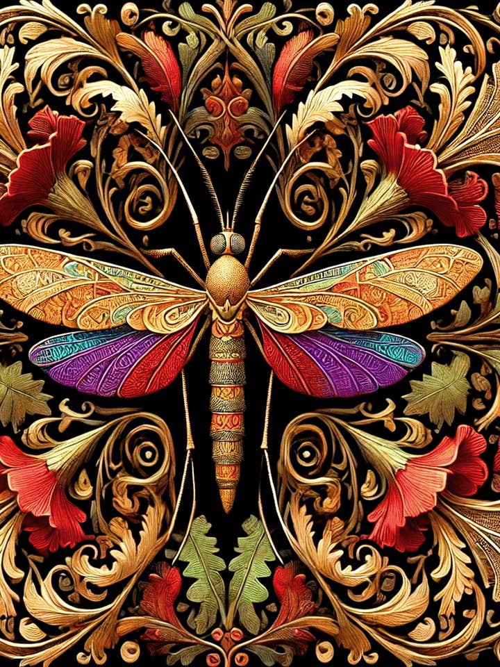 Vintage Art Nouveau Mosquito - Insect Wall Art Prints – 8″x10″ Artwork for 11″x14″ Frame for wholesale by Mowbi