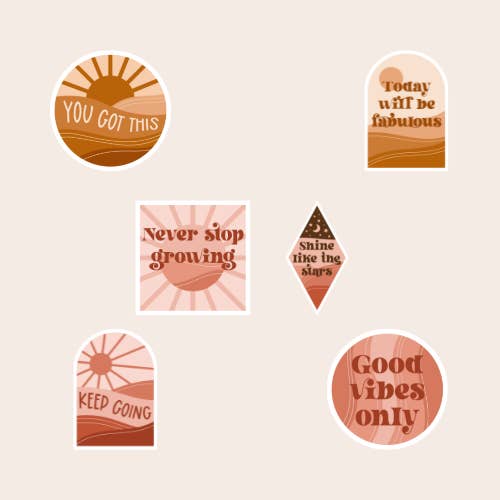 Retro motiverende klistermærke pakke for engroshandel hos My LuElla
