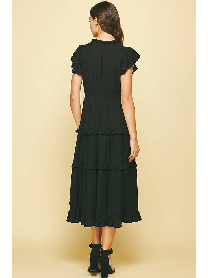 PINCH - Wholesale Dress - Women's - RUFFLED TEA LENGTH DRESS - 3597D11