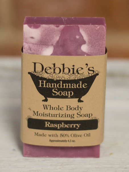 Raspberry, Handmade Soap, 50% Olive Oil for wholesale by Debbie's Handmade Soap