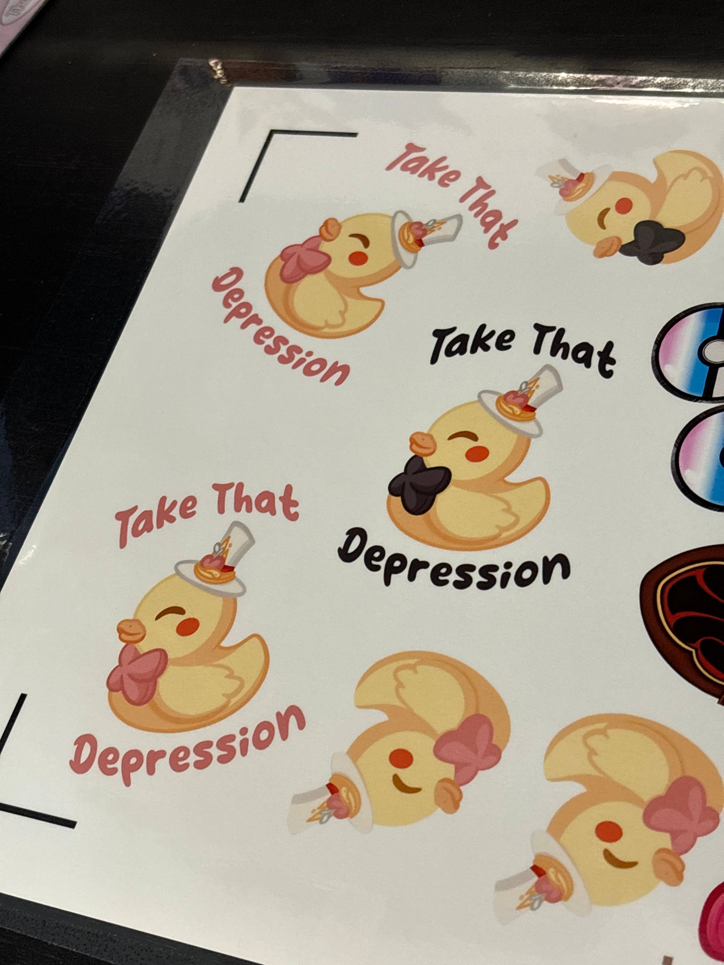 Winterra LLC – wholesale Klistermärke – Take That Depression Duck vinylklistermärken | Hazbin Hotel 8
