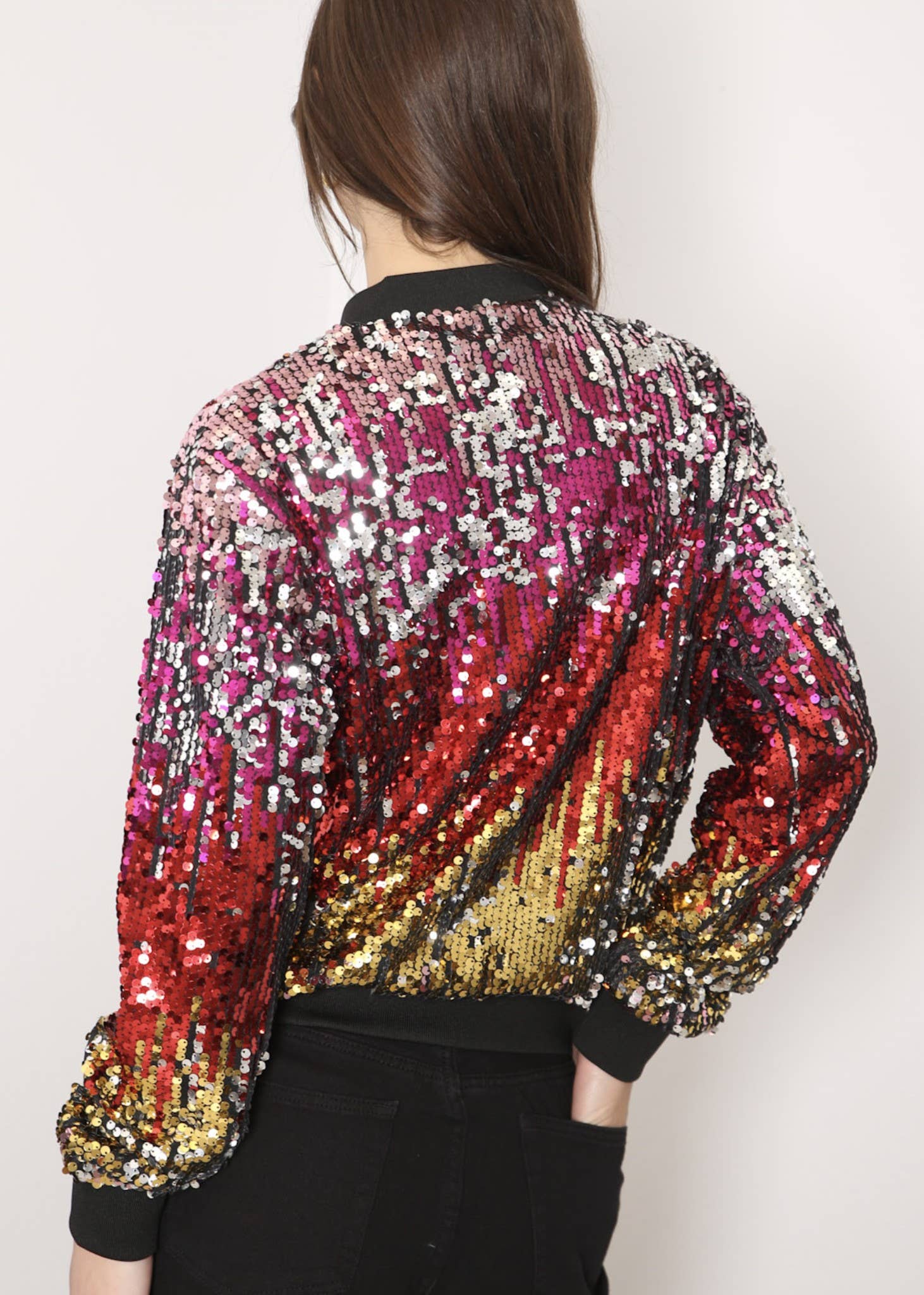 Anna Kaci Wholesale - Vente Bombers – femme - Blouson aviateur zippé à sequins118