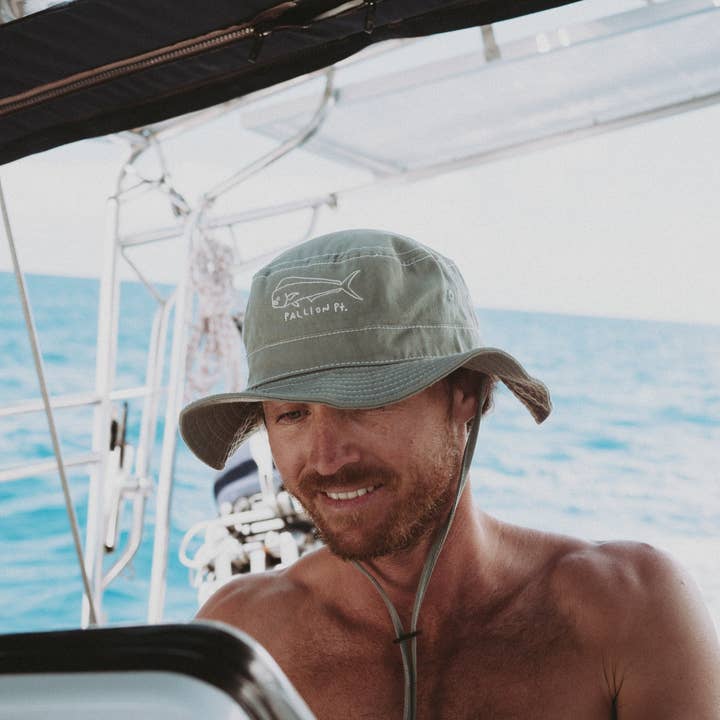 Mahi Mahi Wide Brim | Cotton Hat in Sage for wholesale by Pallion Point