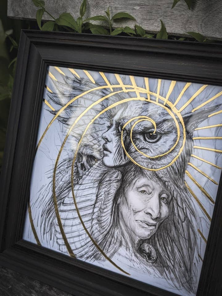 Vild Visdom Skitse - Pyntet Indrammet Print for engroshandel hos Studio Umbralux