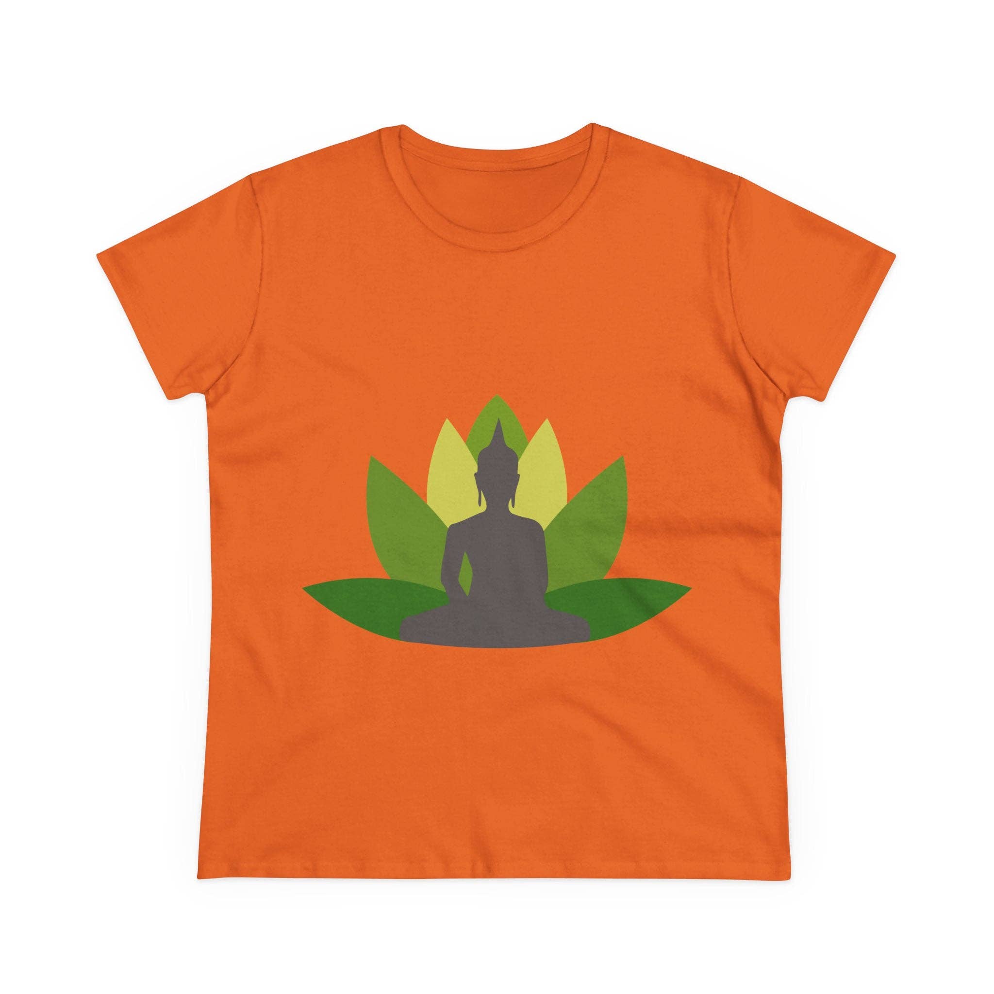 Restored By Nature Company - Wholesale Screen Printed T-Shirt - Women's - Women’s Graphic Tee – Buddha with Lotus Flower – Mid-weight Soft Cotton14