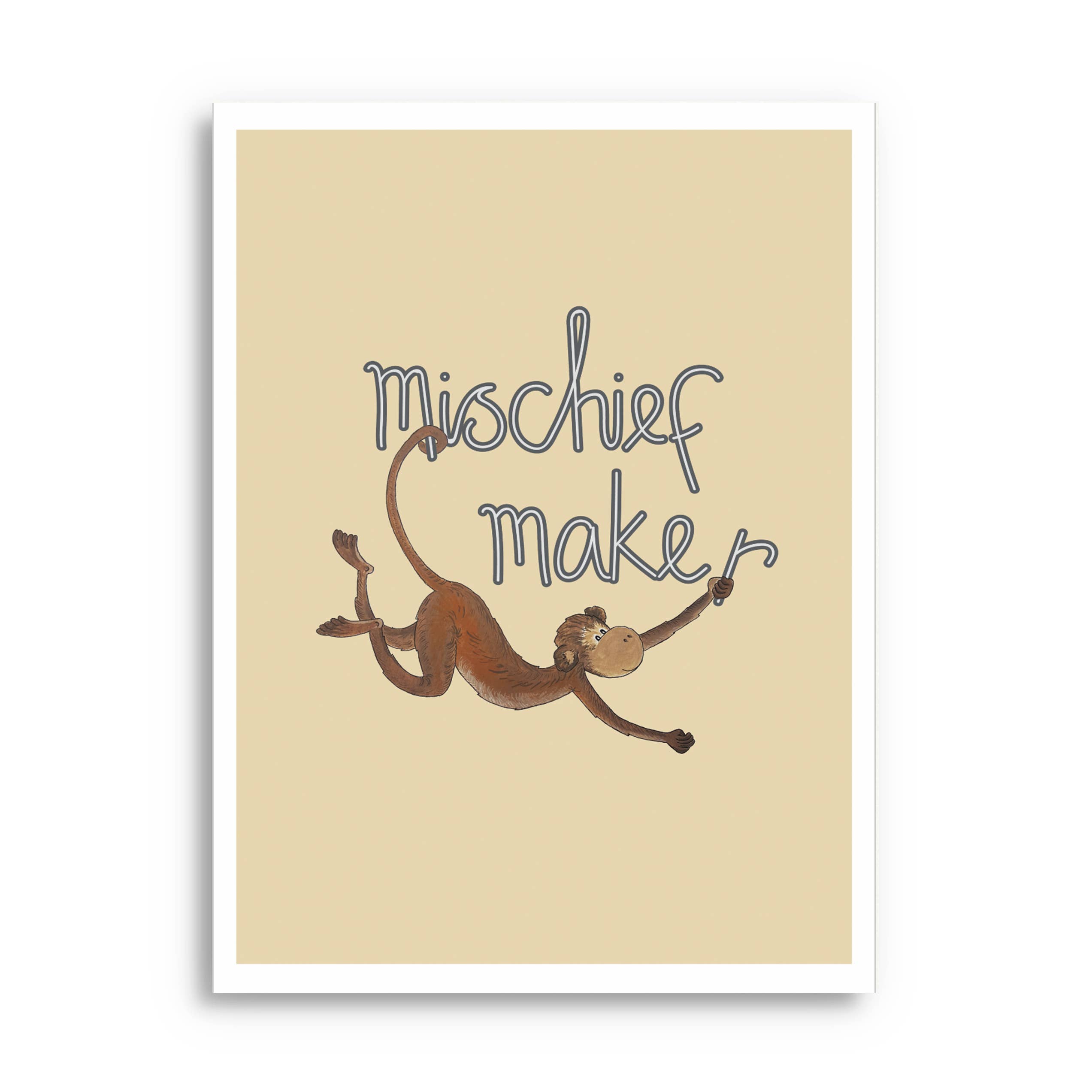 Fearless Flamingo – wholesale Art print – Kids & baby – Children's animal art print | Cheeky monkey | Hand drawn4