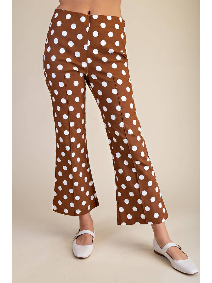 Glam - Wholesale Pants - Women's - Flare Crop Dot Pants2