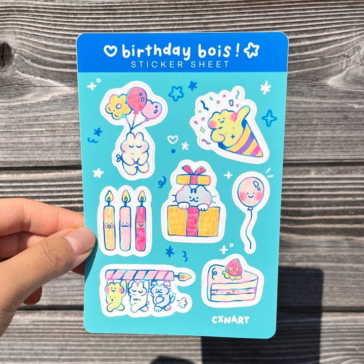 birthday bois sticker sheets 4x6 in for wholesale by cxnart