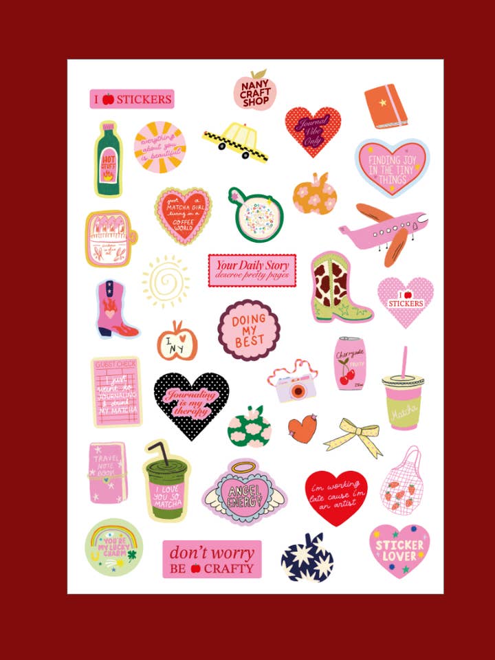 A5 sticker sheet favorites ❤️ for wholesale by Nany Craft Shop
