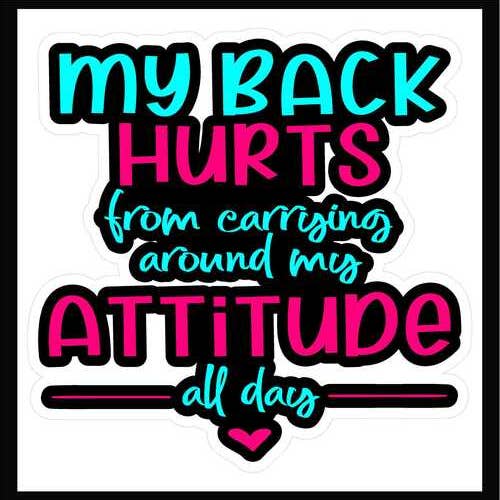 Me duele la espalda... Calcomanía grande para venta al por mayor de JAC Wholesale
