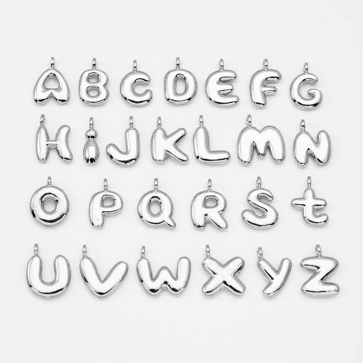 Beads Creation - Wholesale Individual Charm/Pendant - Gold-Filled Alphabet Balloon Initial Pendant Charm