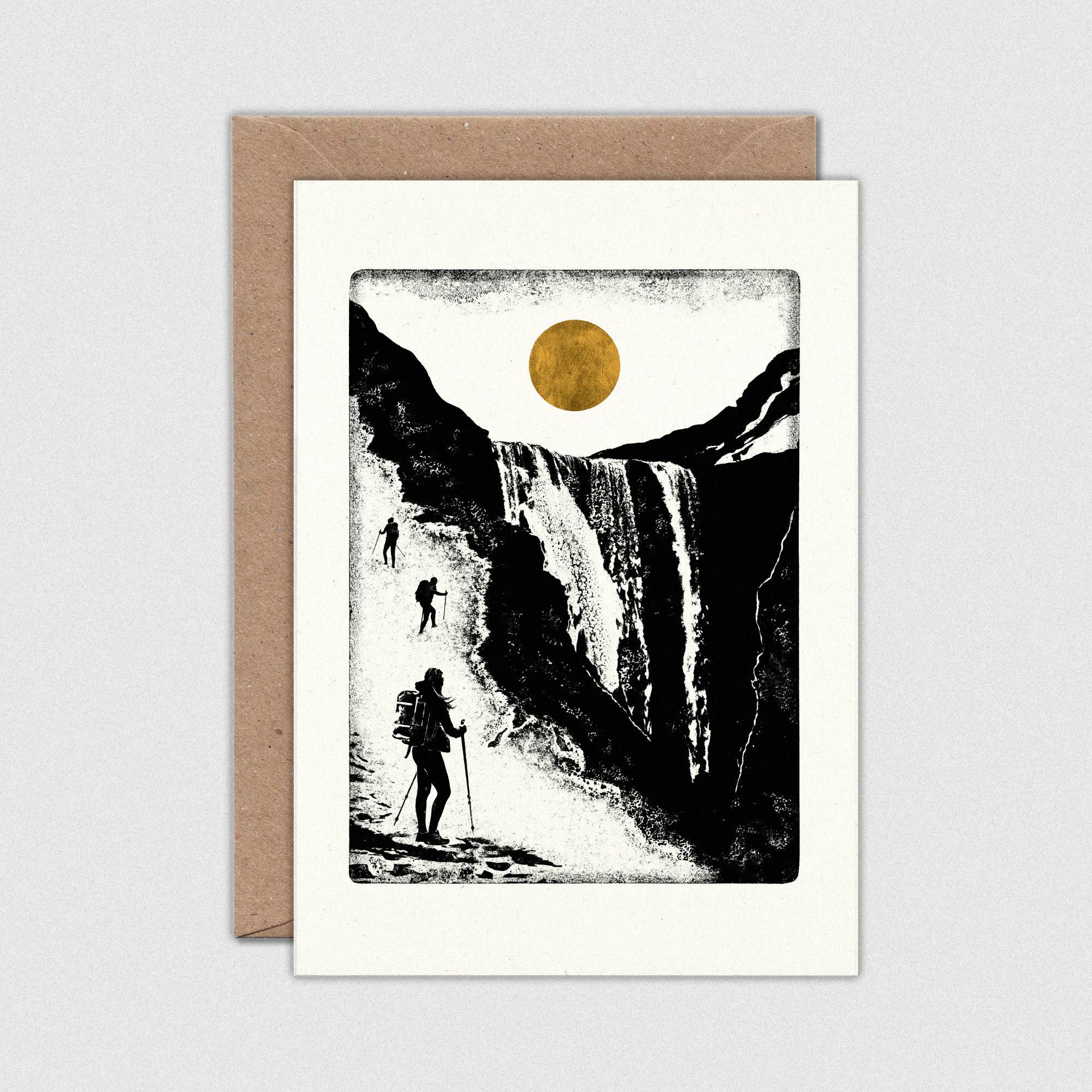 Luke Holcombe Studio – wholesale Everyday greeting card – Cascade Individual Card (A6) Waterfall Hiking Landscape