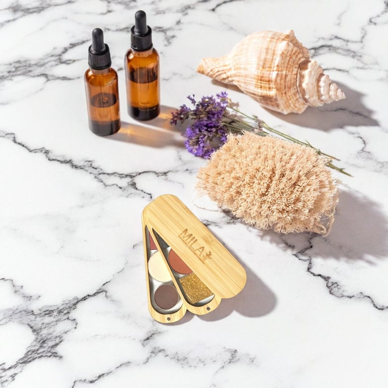 Mila Sustainable Packaging Company - Wholesale Makeup Storage Box - Double Stacked Refillable Bamboo Cosmetic Palette2