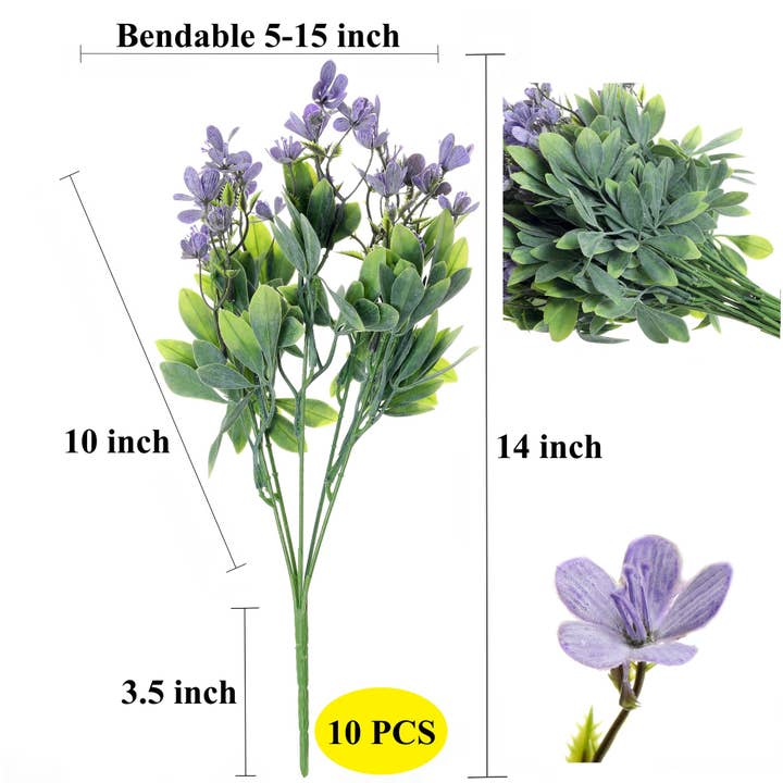 Grand Verde - Wholesale Artificial Flowers - Wildflowers 14” Real-Touch Plastic Flowers, 10pcs22
