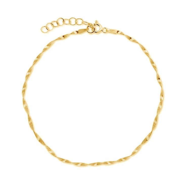 Fancy Twisted Magic Anklet for wholesale by Aurora Jewels