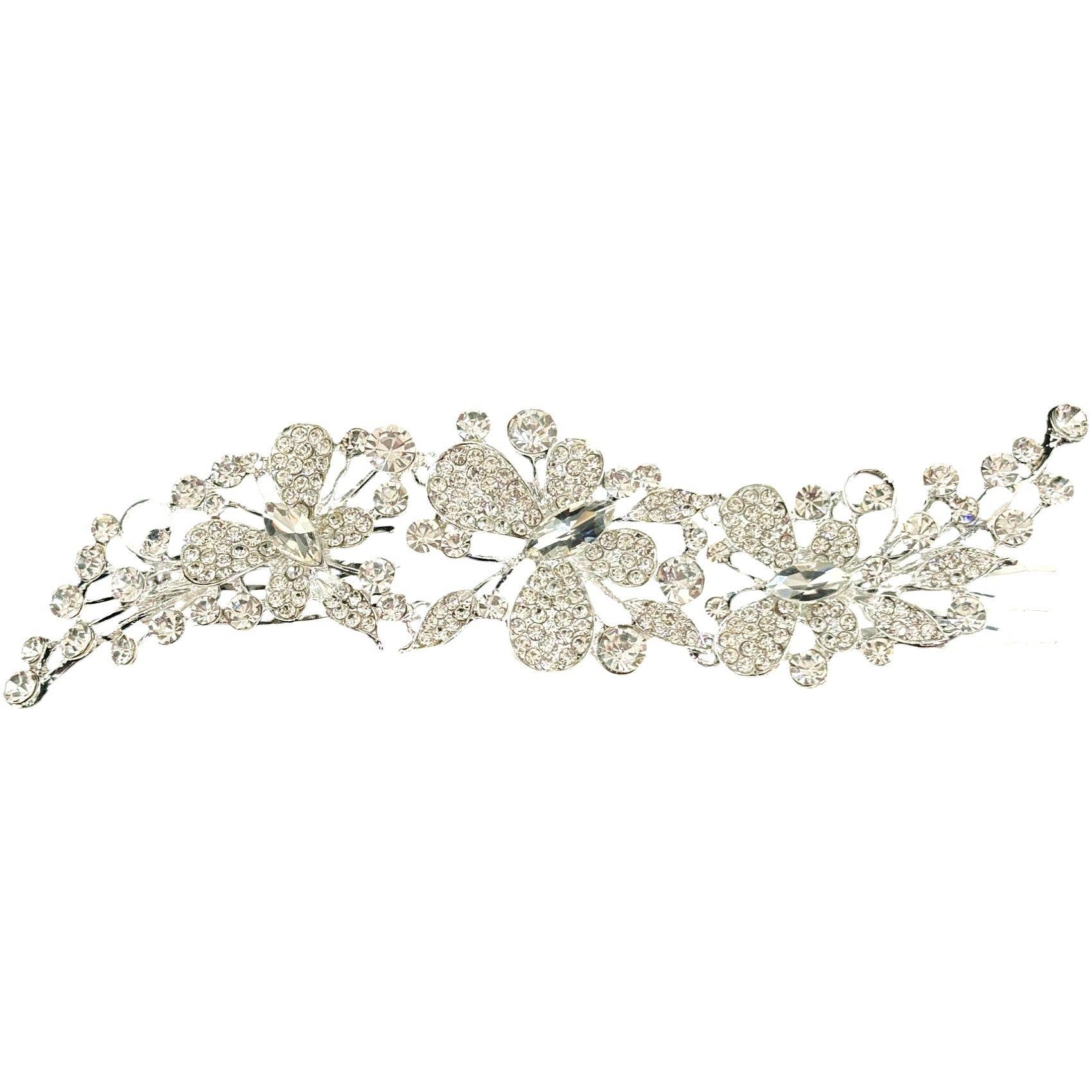 Diacly - Wholesale Hair Clip - Women's - Butterfly Crystal Flower Hair Deco Comb3