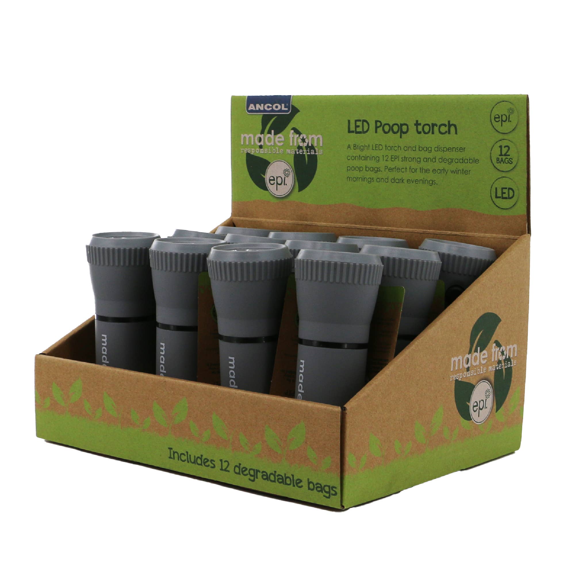 Ancol Pet Products Ltd - Wholesale Pet Poop Bag Dispenser - Poop Bag Dispenser Torch 12 Pack1