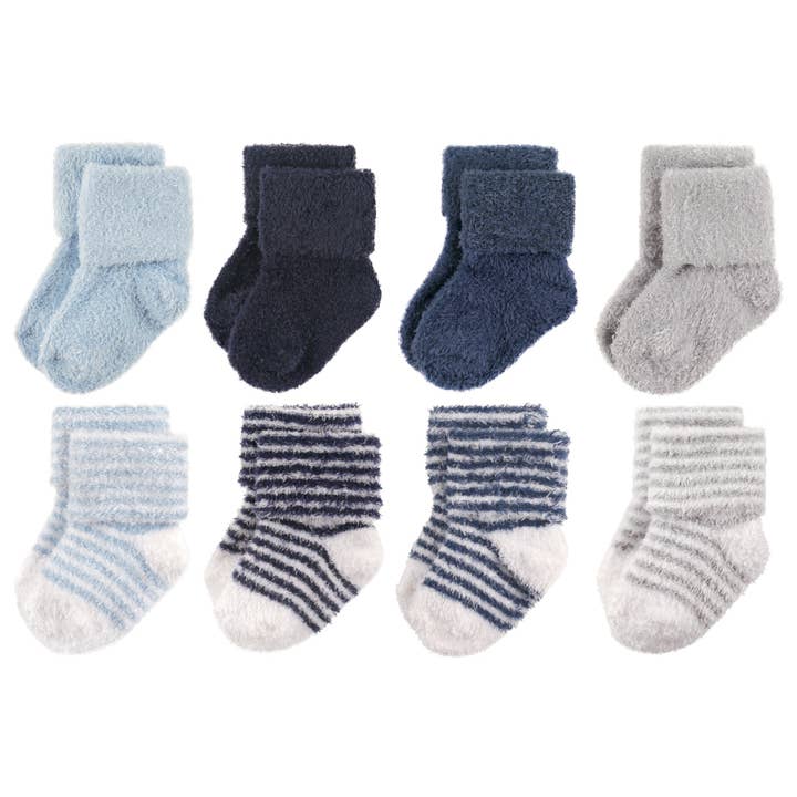 Hudson Baby Cotton Rich Newborn and Terry Socks, Boy Stripe for wholesale by BabyVision