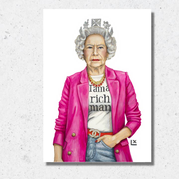 Impression sur papier La Reine est un homme riche (Reine Elizabeth) pour la vente par LX Artworks
