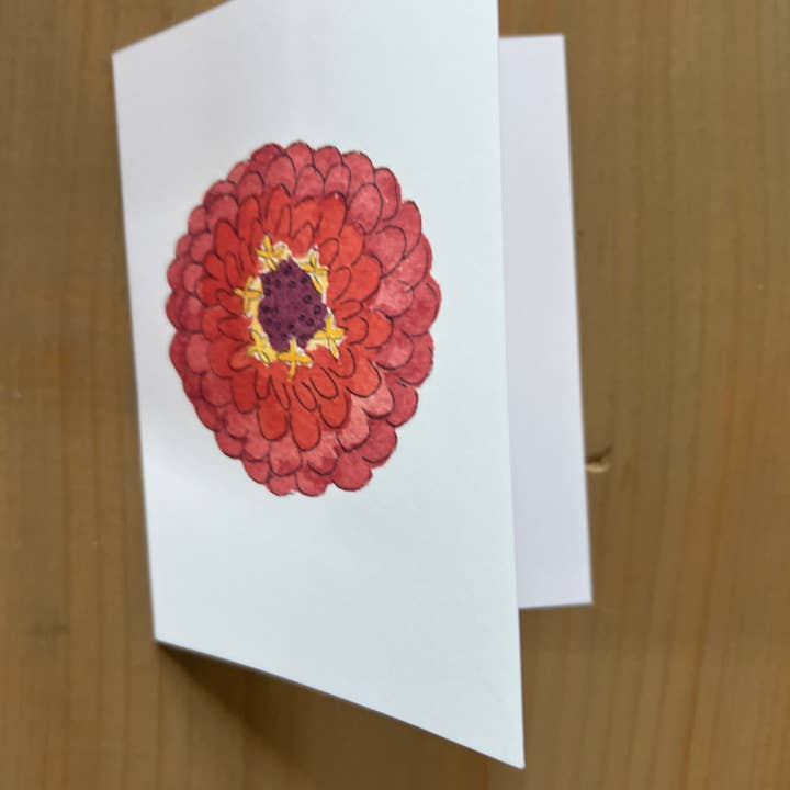 Zucchini Fish - Wholesale Everyday Greeting Card - Spicy Orange Zinnia Blank Card3