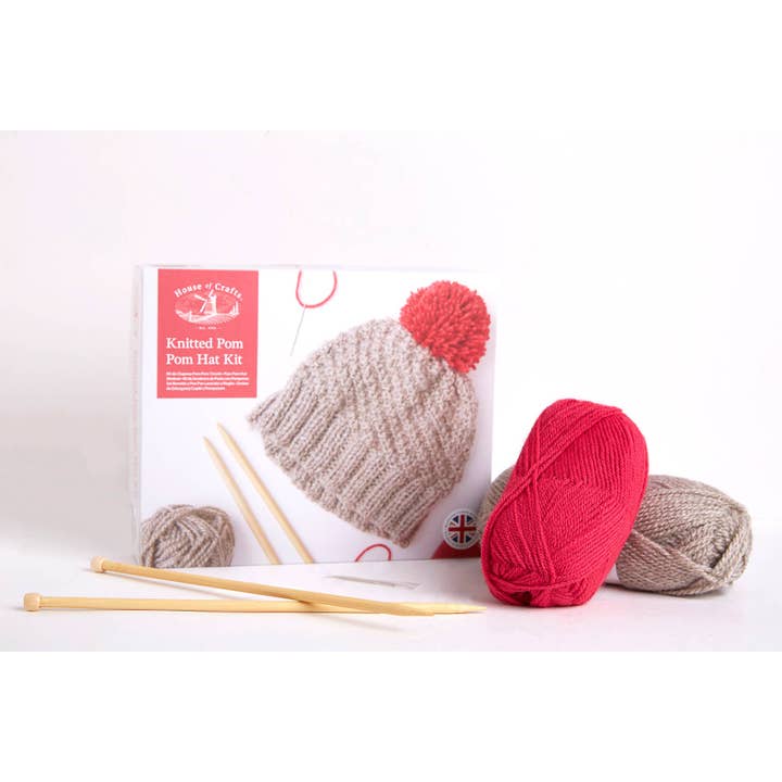 West Design Products UK – wholesale DIY craft kit – House of Crafts Knitted Pom Pom Hat Kit3