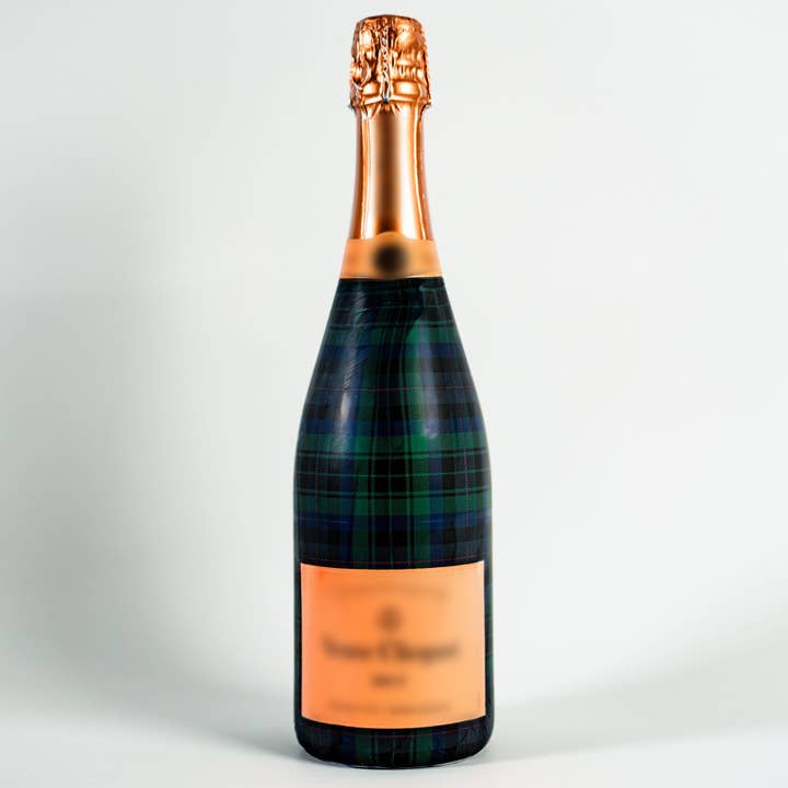 Beau Bottles Blue and Green Christmas Tartan - Champagne Collection for wholesale by Beau Bottles