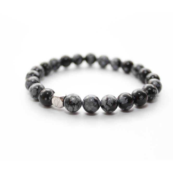 Armband mit Schneeflocken-Obsidian, 8 mm für den Großhandel von Purestone
