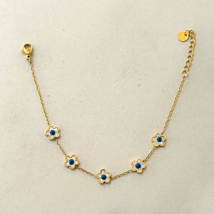 Cassette Barcelona - Vente Bracelets à breloques/pendentifs - Bracelet Œil Maléfique en Forme de Fleur0