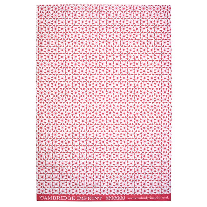 Cambridge Imprint - Vente Feuille de papier cadeau - Papier à motifs Alhambra rouge et rose1