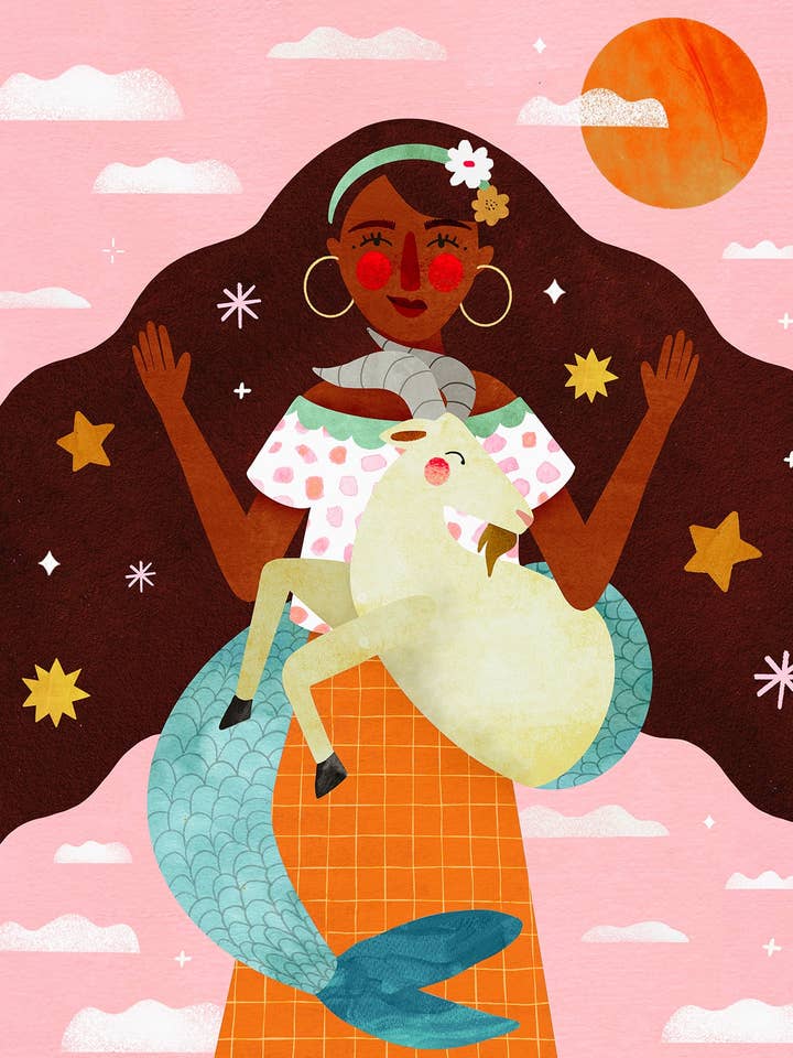 Affiche Capricorne pour la vente par MAISON PATATE