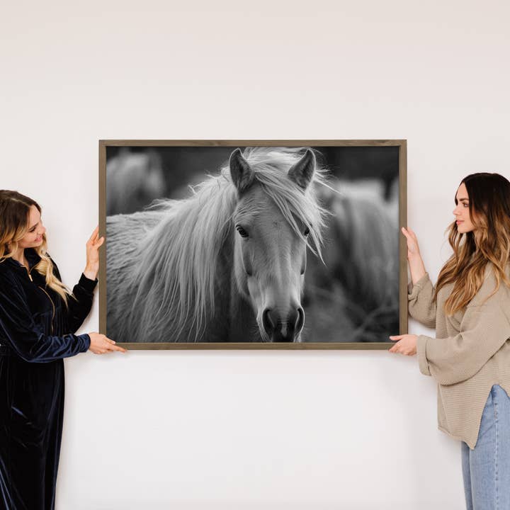 Hangout Home – Großhandel Fotografie – Gerahmtes Tierfoto mit Pferdeseite, Motiv Ranch Art