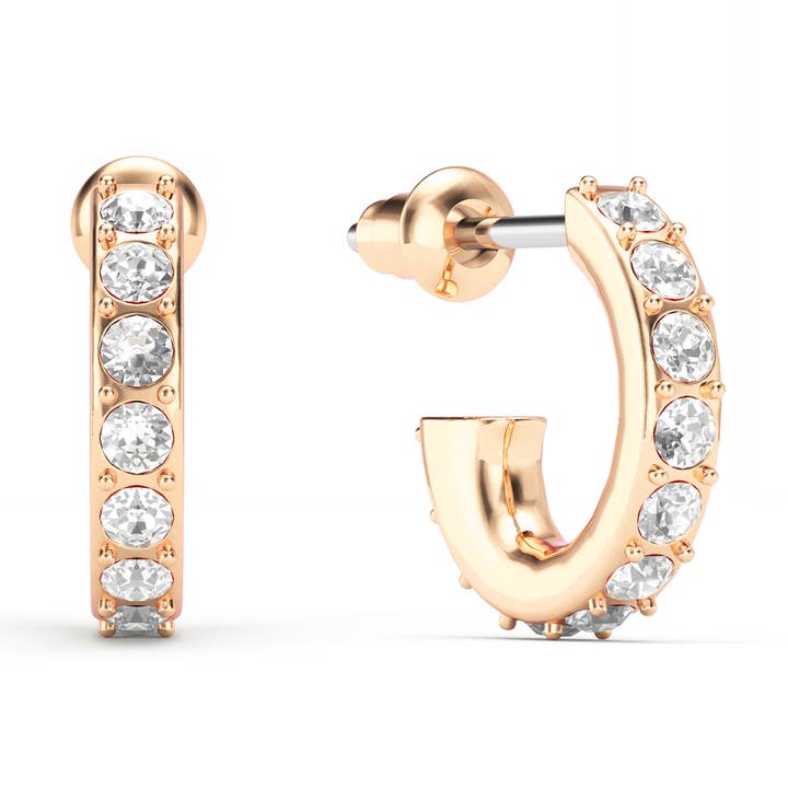 Eternity 11mm Mix Hoop Earrings Clear Rose Gold Plated for wholesale by My Jewellery Story