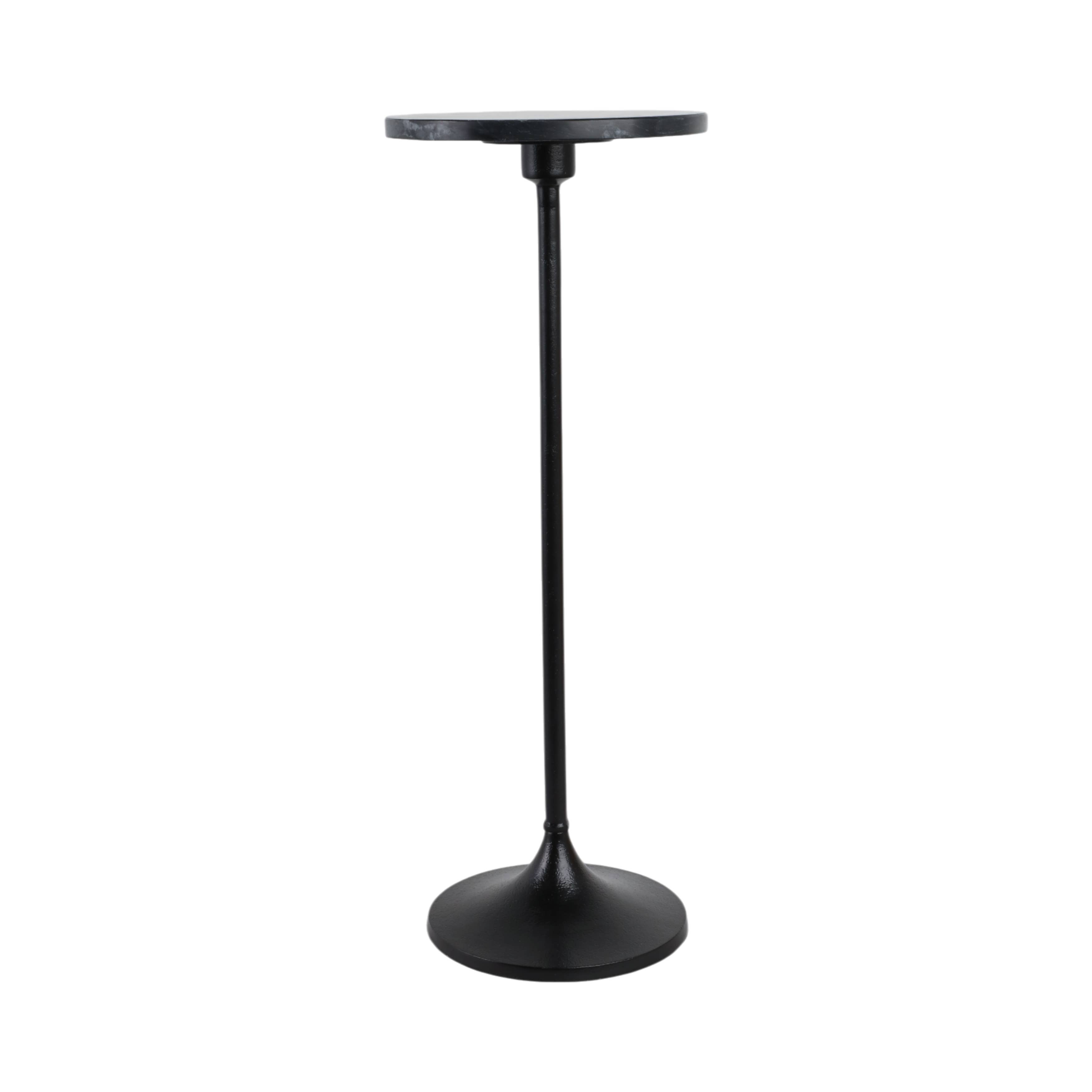 Sagebrook Home - Wholesale Side Table - Side Table - Black Metal Pedestal Base Marble Top, 27 in.6