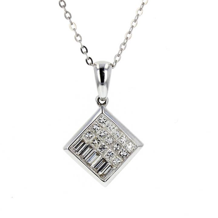 Diamond Square Shape Pendant for wholesale by NYMAN JEWELERS