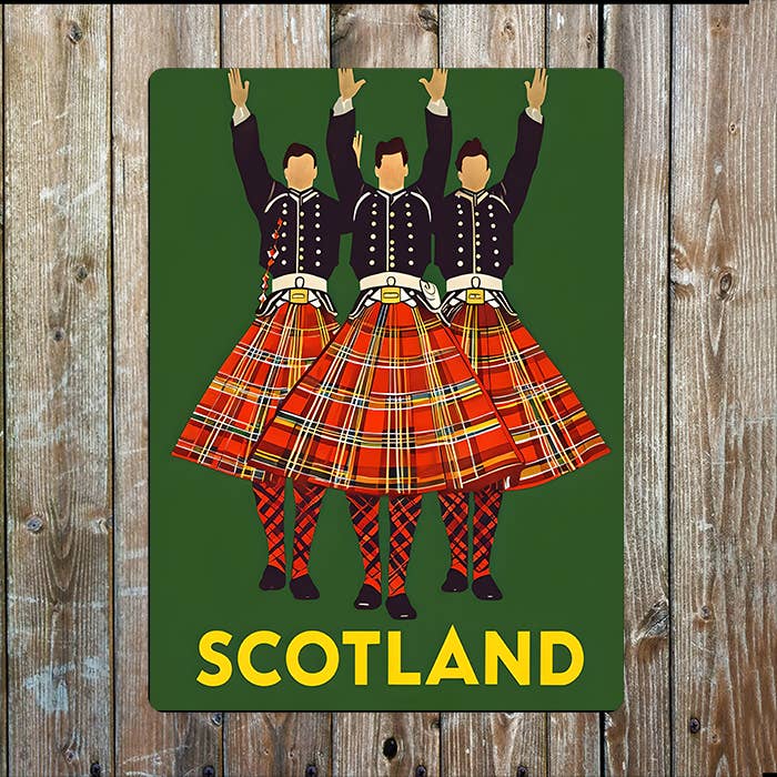 Vintage Dancers Kilt | Scottish Scotland | Metal Sign Plaque for wholesale by The British Metal Signs Company