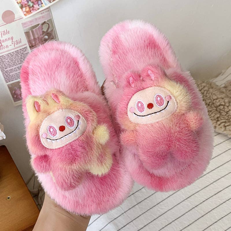 Little Trendy - Wholesale Slippers - Women's - Cute monster plush home slippers furry slippers