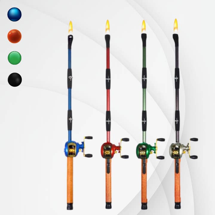 Multiple Colors Bait Cast Fishing Pole BBQ Lighter for wholesale on Faire