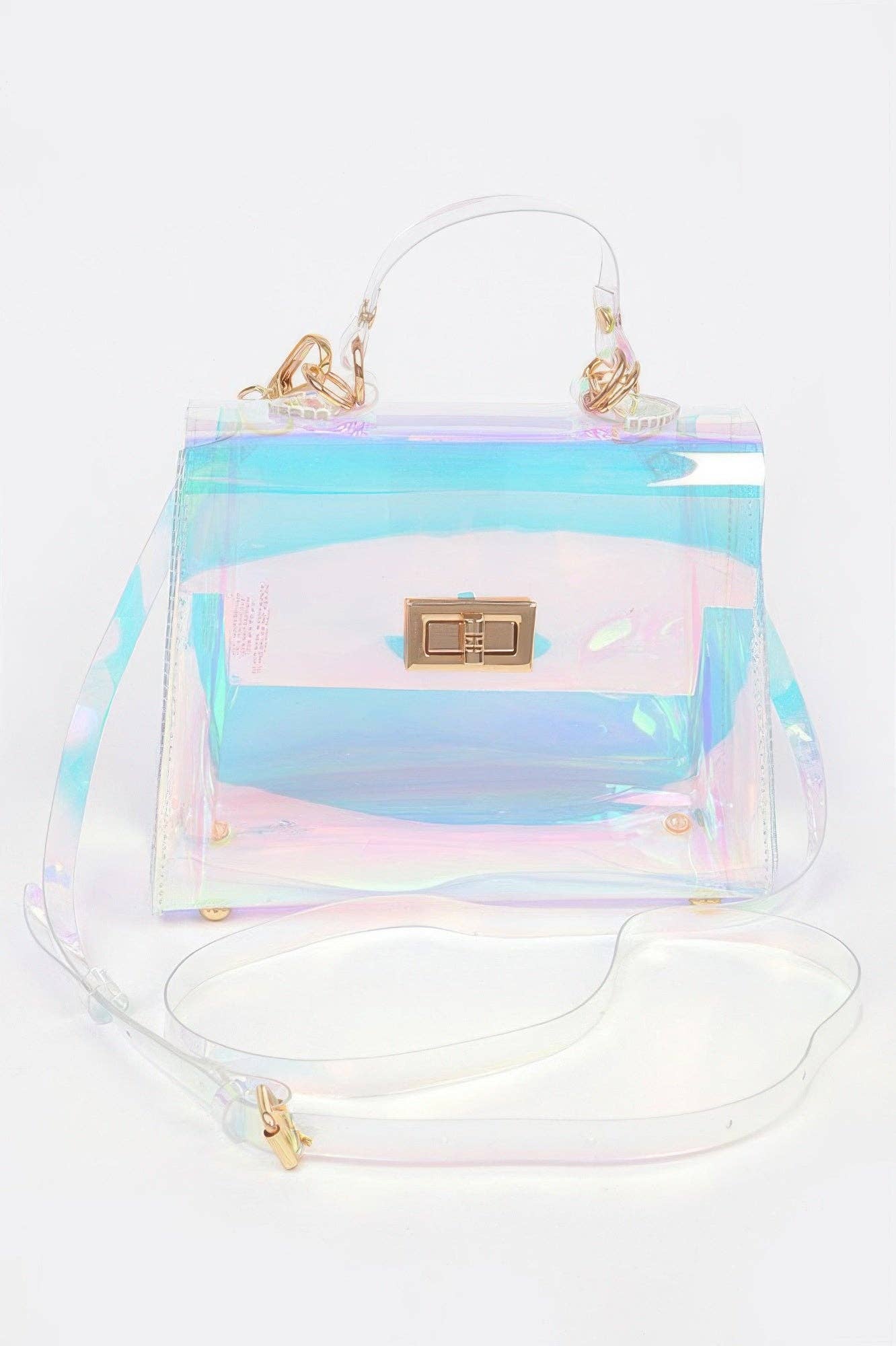 CC Wholesale Clothing - Wholesale Crossbody Bag - Women's - Hologram Transparent Crossbody Bag