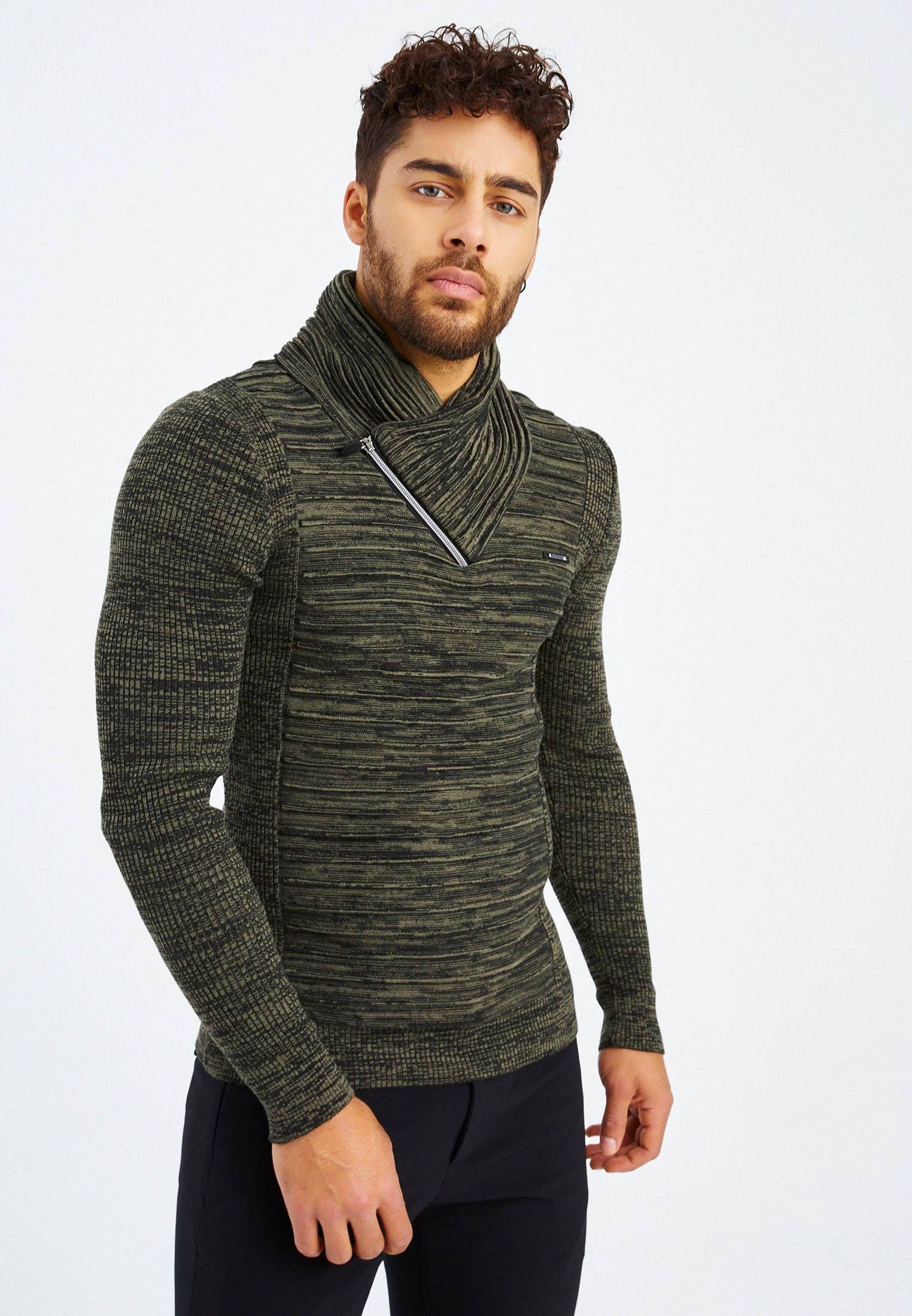 Leif Nelson GmbH - Wholesale Knit Sweater - Men's - Men's Knit Sweater Fine Knit Shawl Collar LN-153531