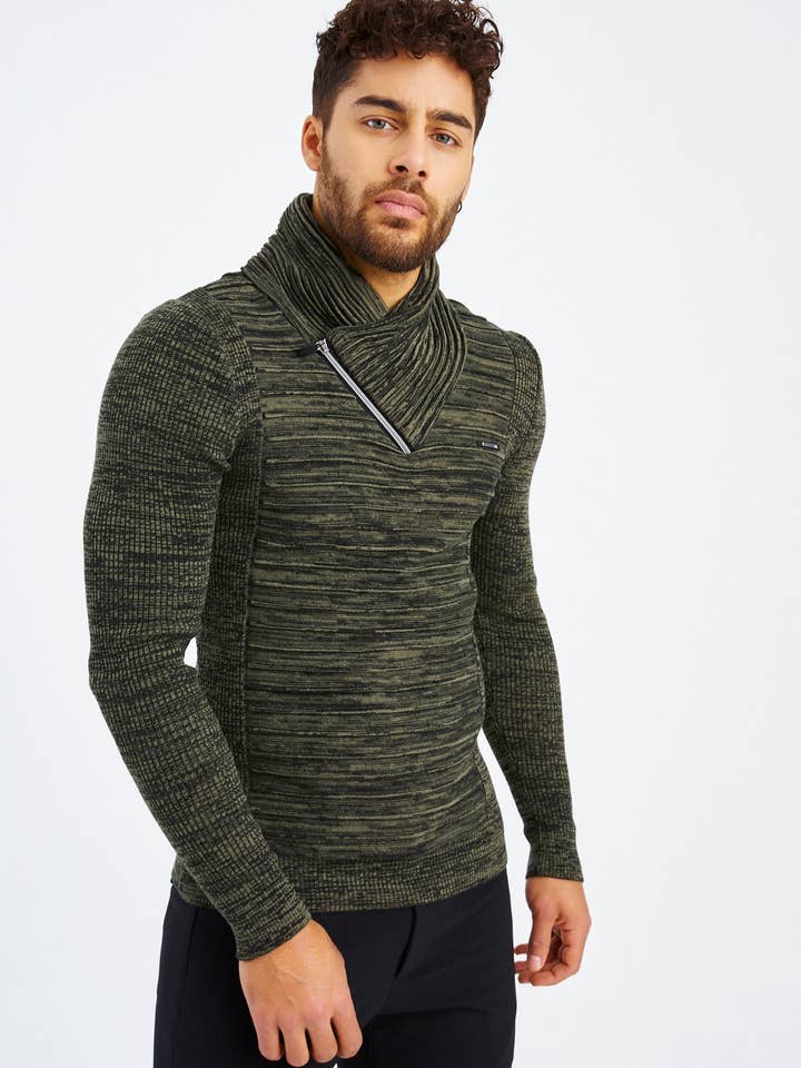 Leif Nelson GmbH - Wholesale Knit Sweater - Men's - Men's Knit Sweater Fine Knit Shawl Collar LN-153531