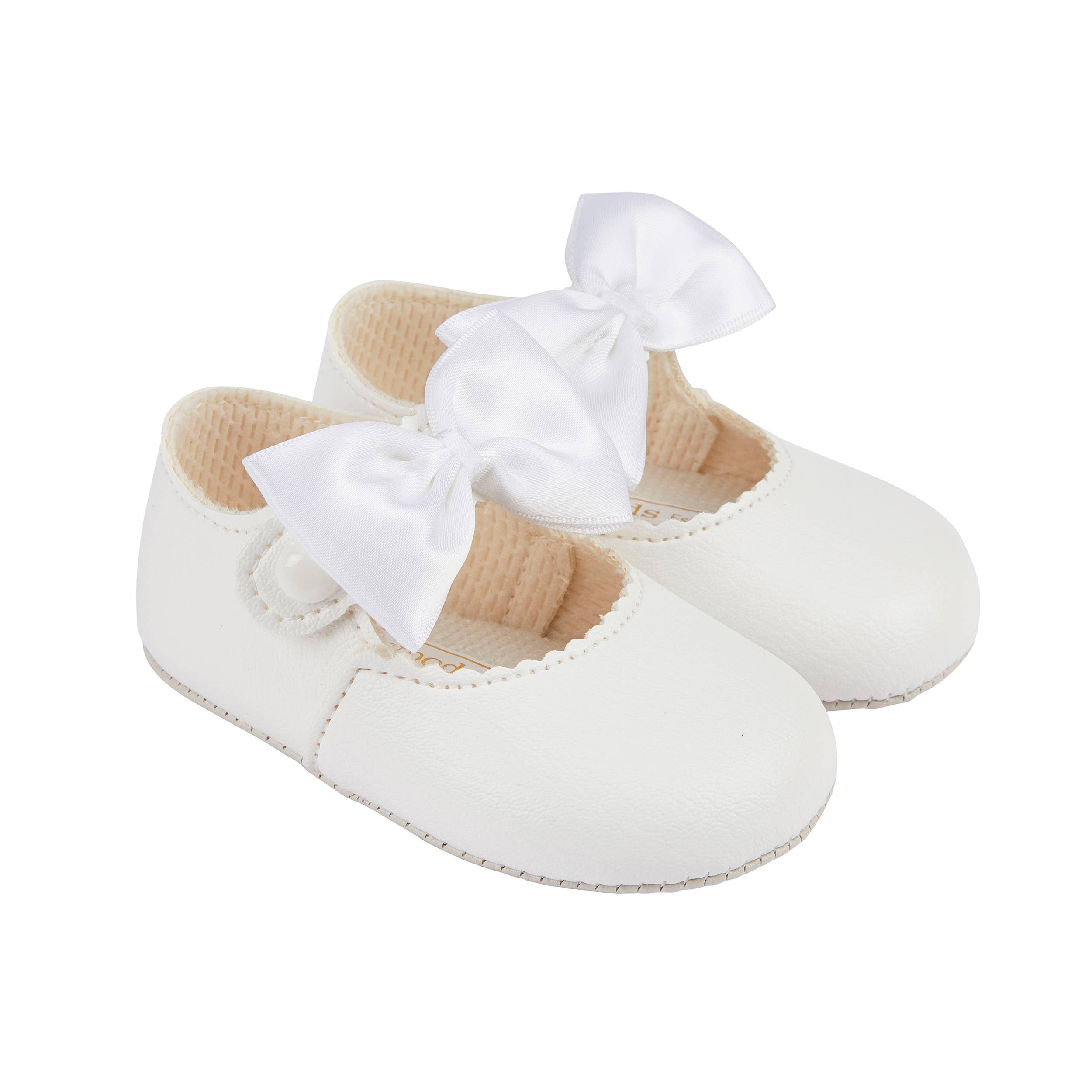 Early Days & Baypods - Wholesale Crib Shoes - Baby - B750 Girls Soft Sole baby shoes with matching bow 0