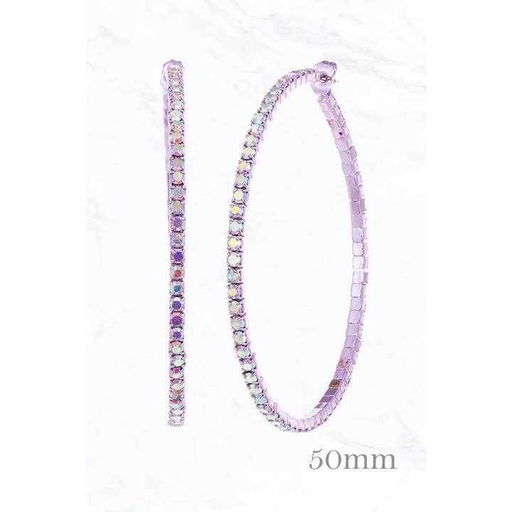 Suzie Q USA - Wholesale Oorringen - 50 mm geheugendraad met strass Hoepeloorbellen5