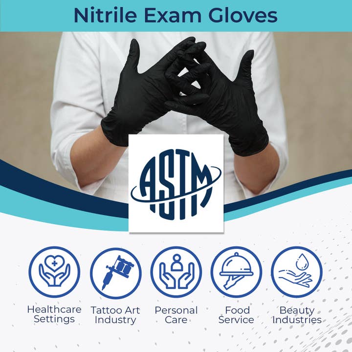 Concentric Health Alliance - CHA Supply - Wholesale Gloves - Unisex - CHA Essential Nitrile Exam Gloves - Black3