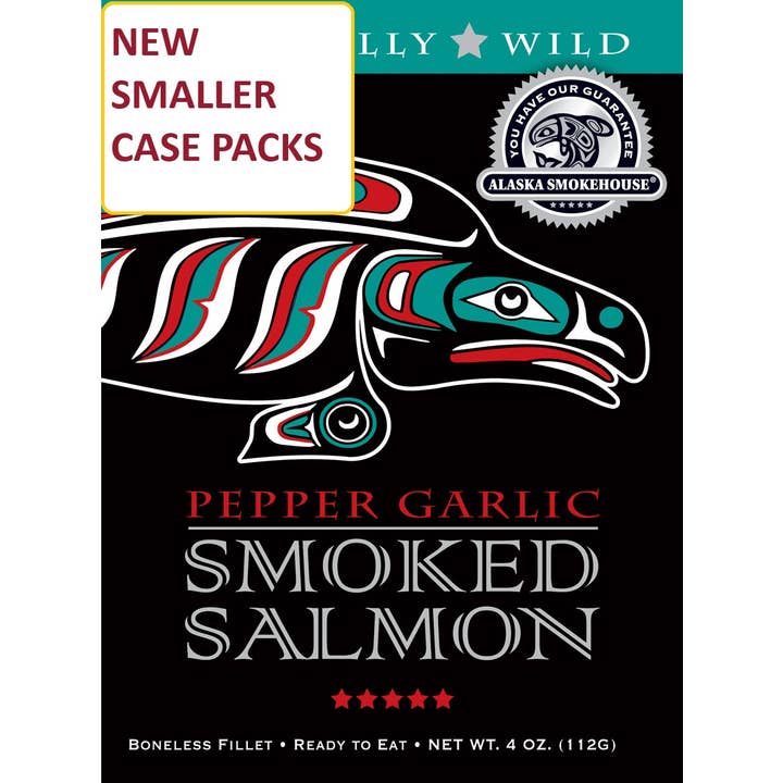 4oz Smoked Pepper Garlic Salmon Fillet for wholesale by World Wide Gourmet Foods, Inc.