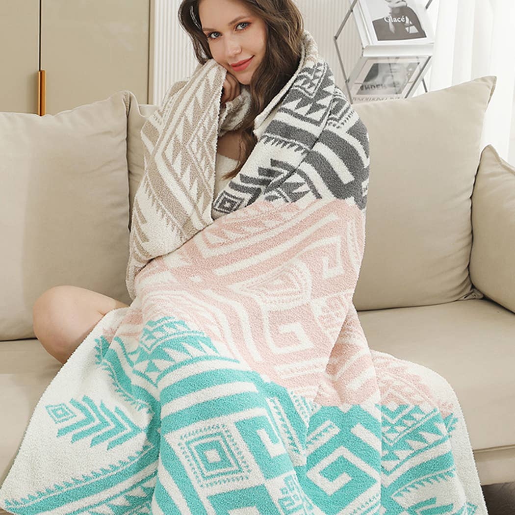 Fashion City - Vendita all'ingrosso Plaid - Comoda coperta morbida con motivo tribale 4