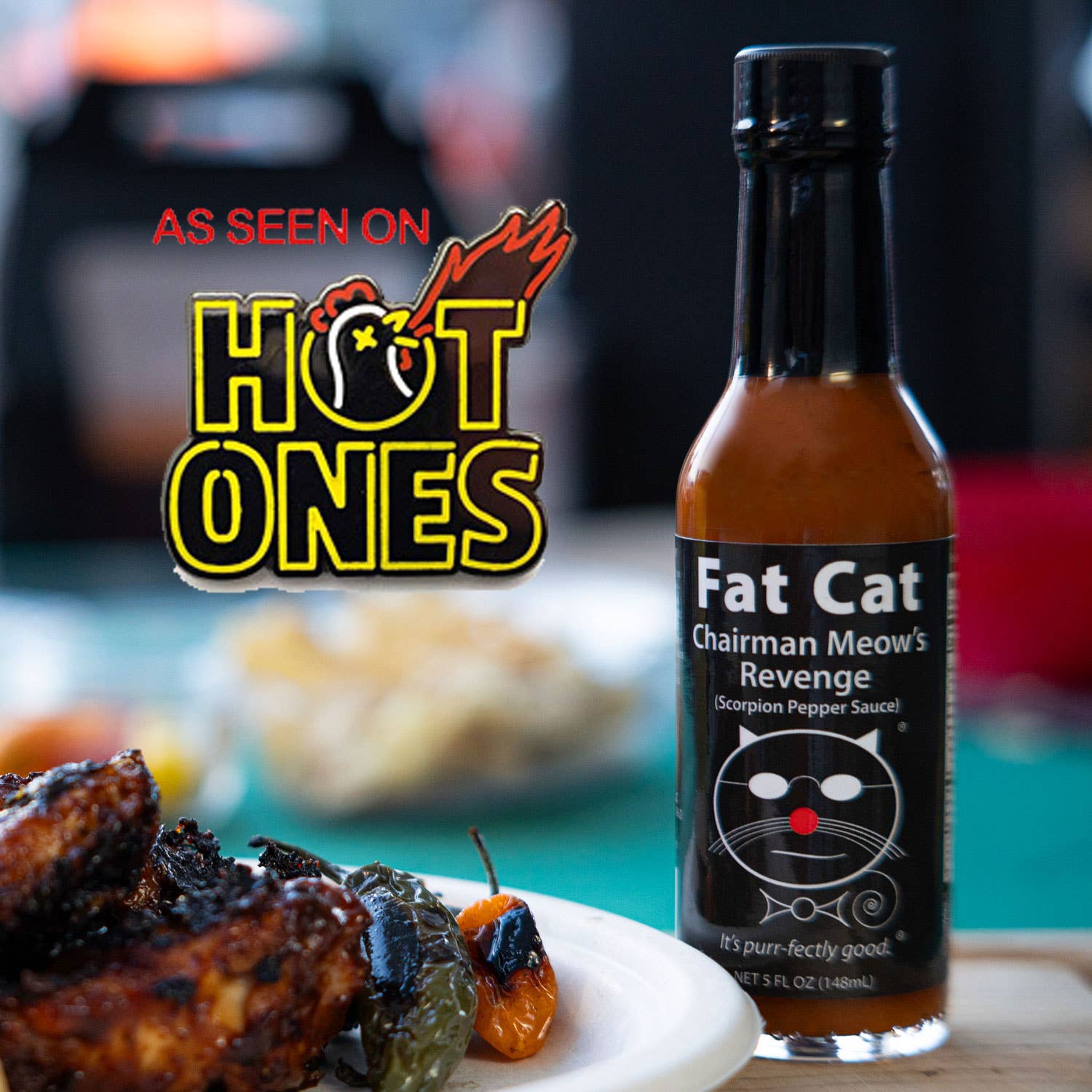 Fat Cat – Großhandel Scharfe Soße – Chairman Meow’s Revenge Scorpion Pepper Hot Sauce (12 Stk.)1