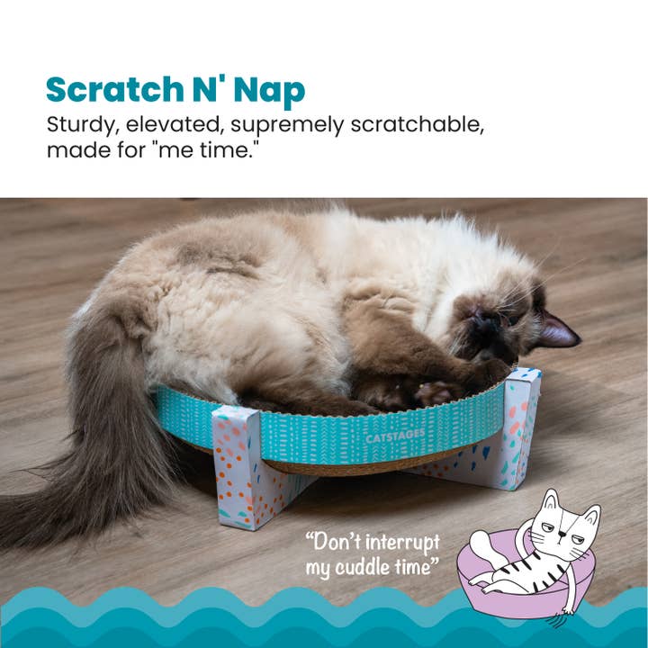 Pet Palette Distribution - Wholesale Pet Scratcher - Cat - Catstages Scratch, Snuggle & Rest Cat Scratcher With Catnip